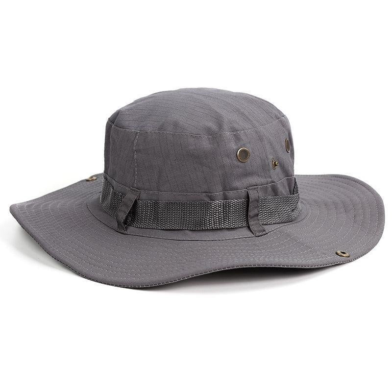 Boonie Hat Beige Broad-brimmed Hat Checked Cloth Men Women Mountaineering Outdoor Double-sided