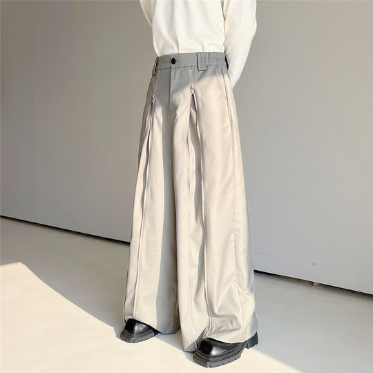 Design Wide Leg Men And Women Mop Trousers