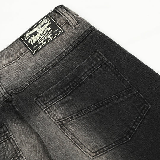 Contrast Color Denim Straight-leg Trousers Men