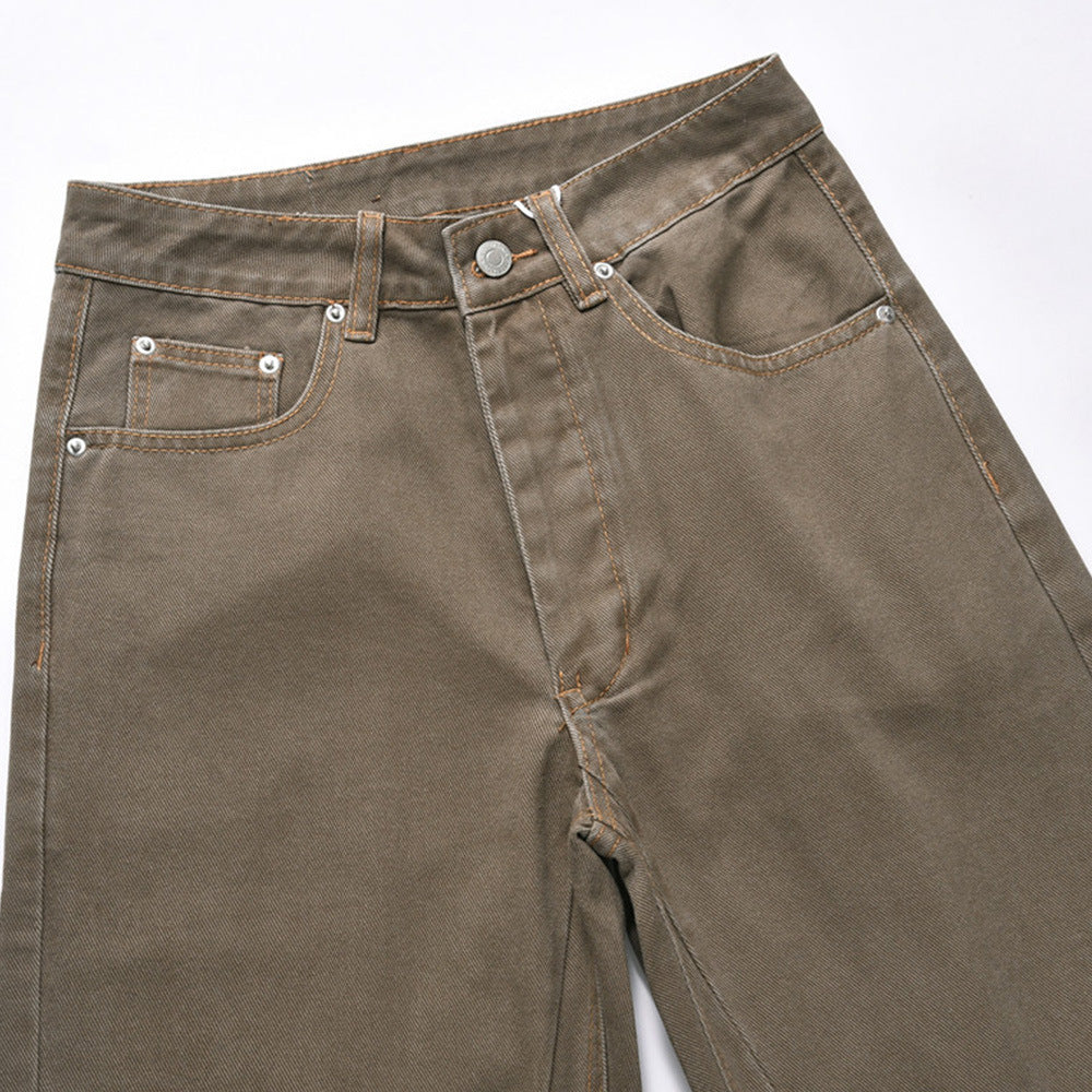 American Retro Denim Straight-leg Trousers Men