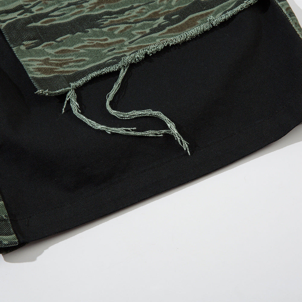 Camouflage Tiger Pattern Loose Shorts Men