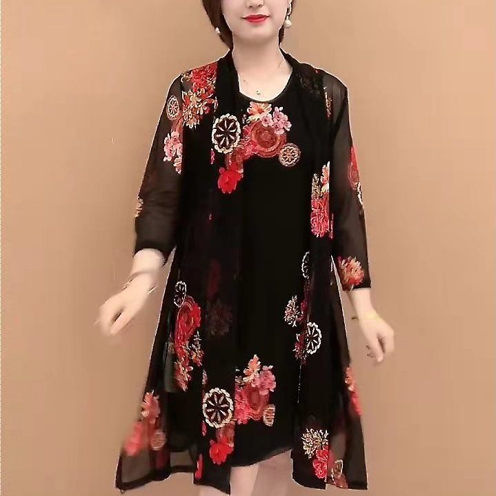 Two-piece Summer Dress For Middle-aged Women