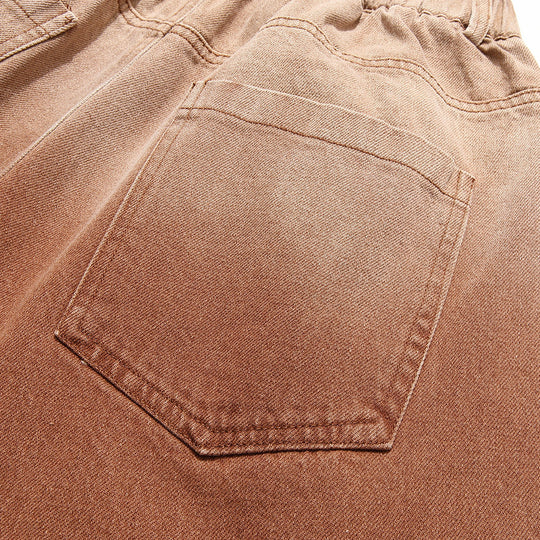 Gradient Hanging Dyed Denim Loose Shorts Men