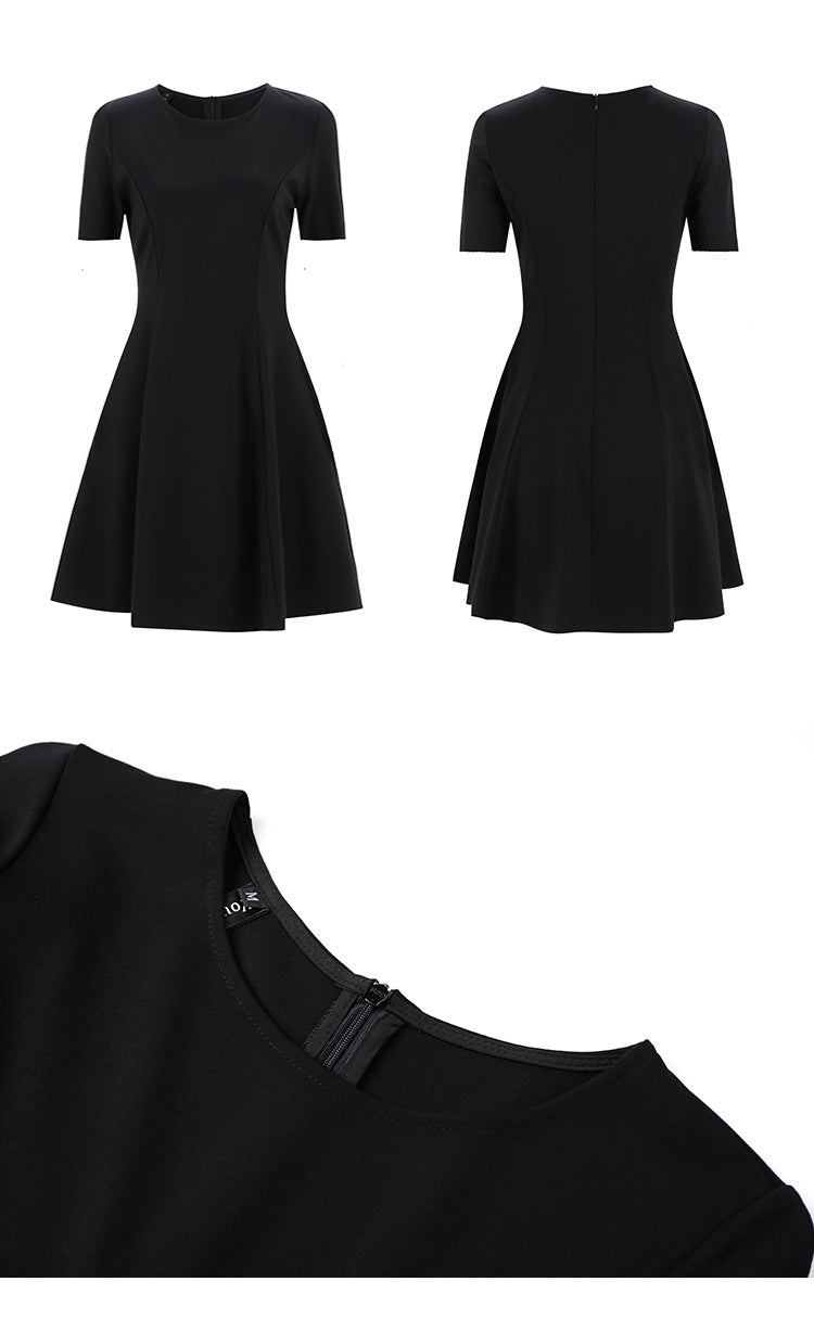 Women Basic Summer Suit A-line Black Dress