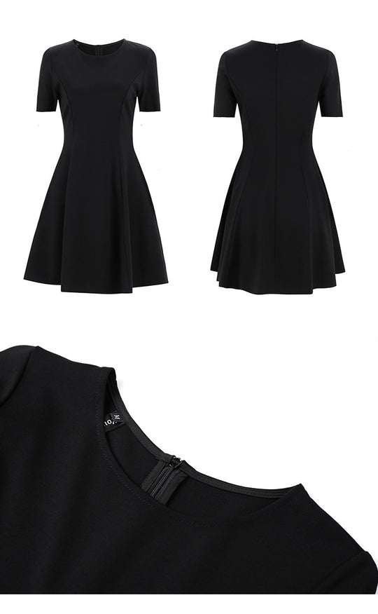 Women Basic Summer Suit A-line Black Dress