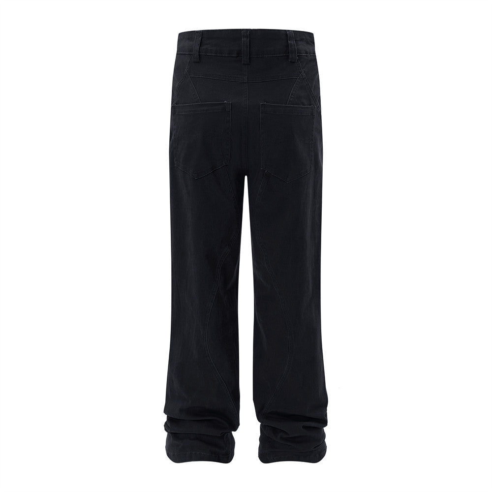 Fashion Solid Color Denim Trousers Men