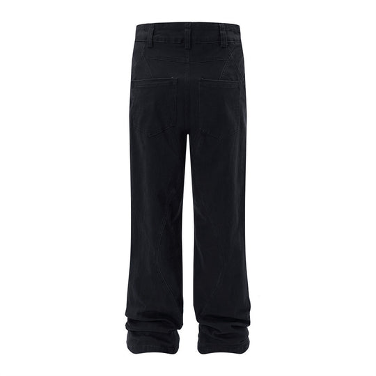 Fashion Solid Color Denim Trousers Men