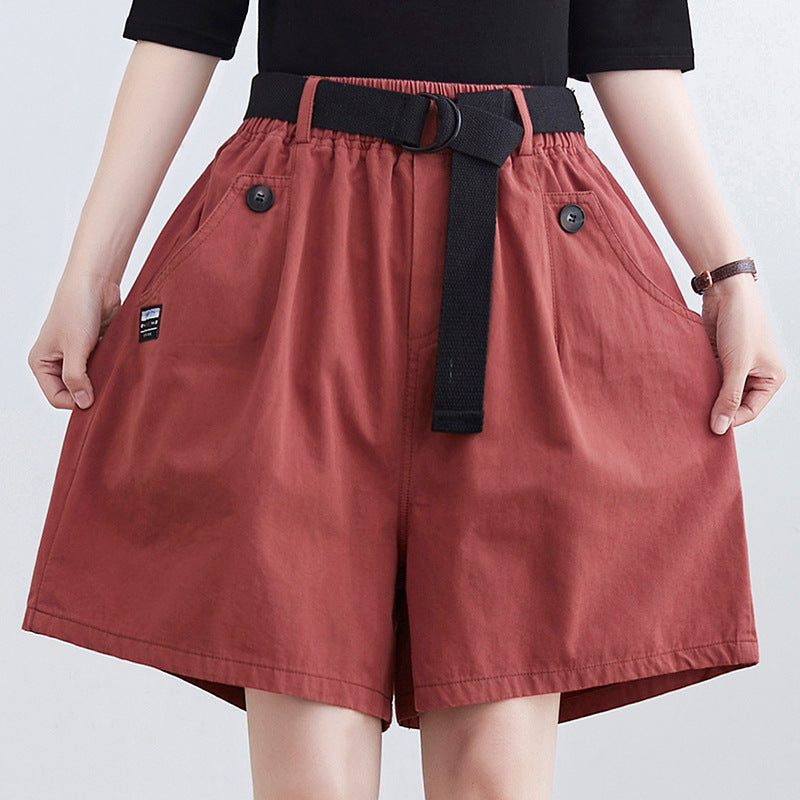 Plus Size Women's New Slim Wide-leg Shorts Women