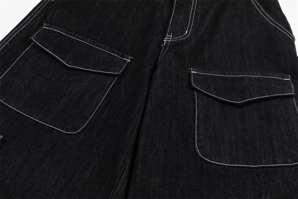 Stylish Multi-pocket Denim Trousers For Men
