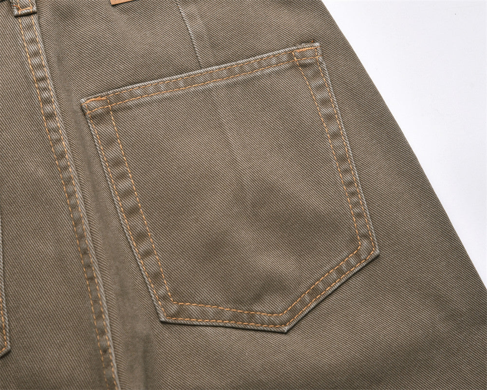 American Retro Denim Straight-leg Trousers Men