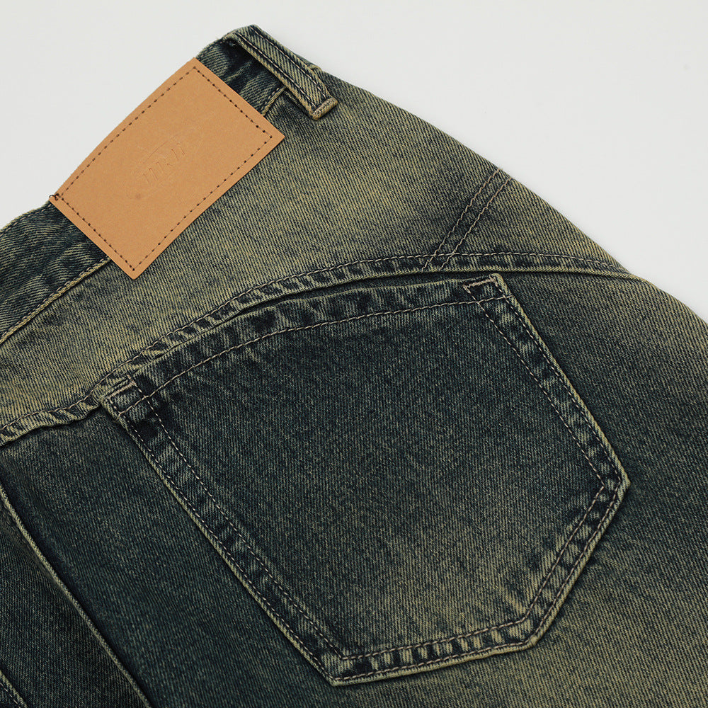 Washing Horn Denim Trousers For Men