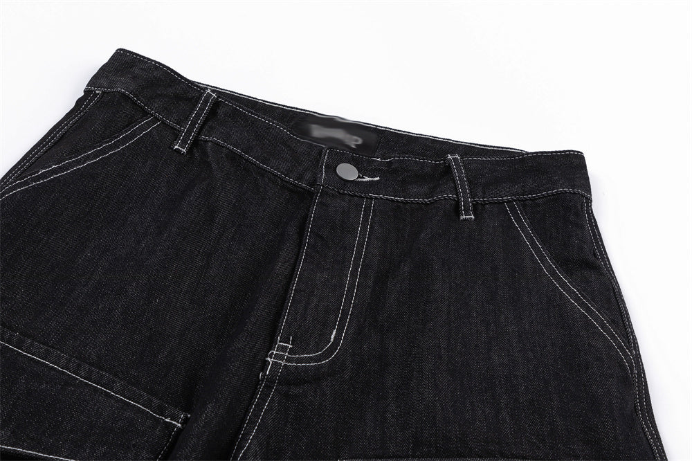 Stylish Multi-pocket Denim Trousers For Men