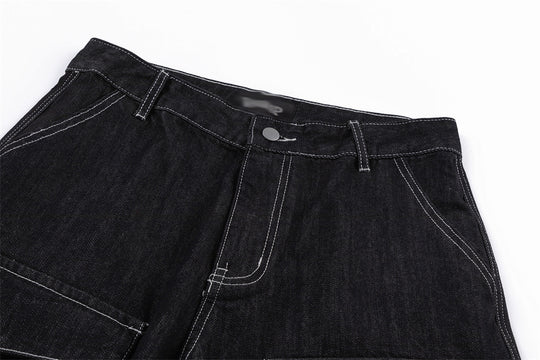 Stylish Multi-pocket Denim Trousers For Men