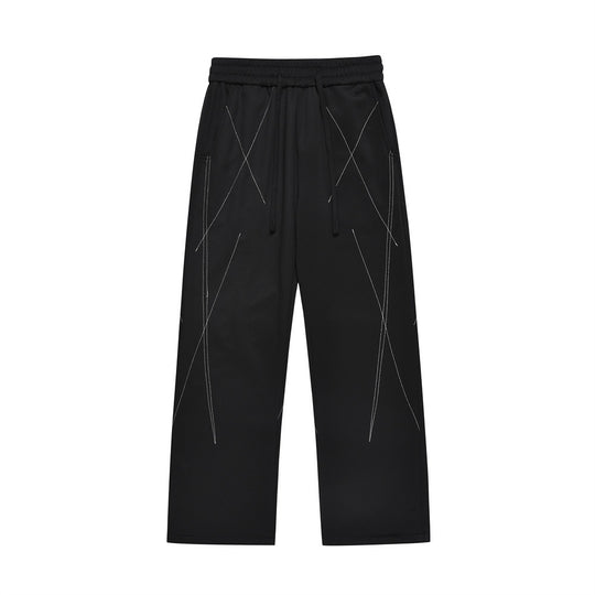 Line Embroidery Casual Trousers For Men