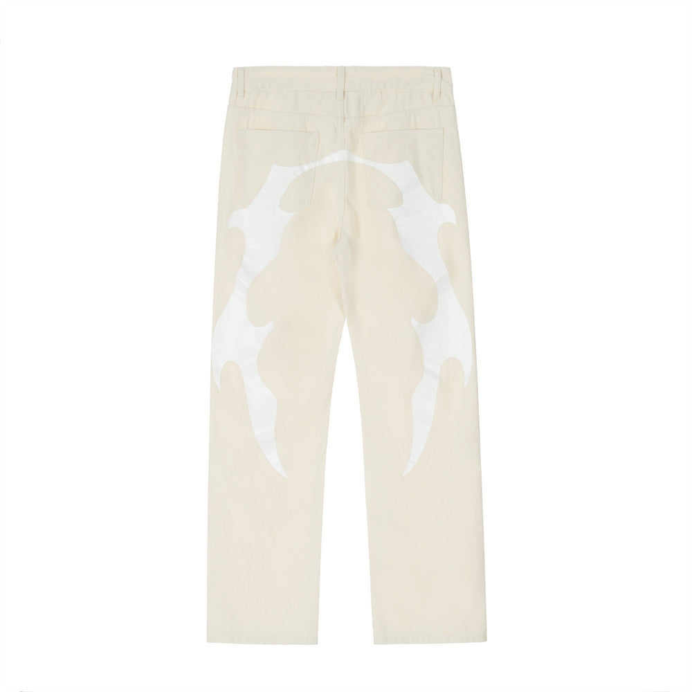 Personalized Printing Straight-leg Trousers Men