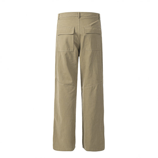 Solid Color Workwear Straight-leg Trousers Men