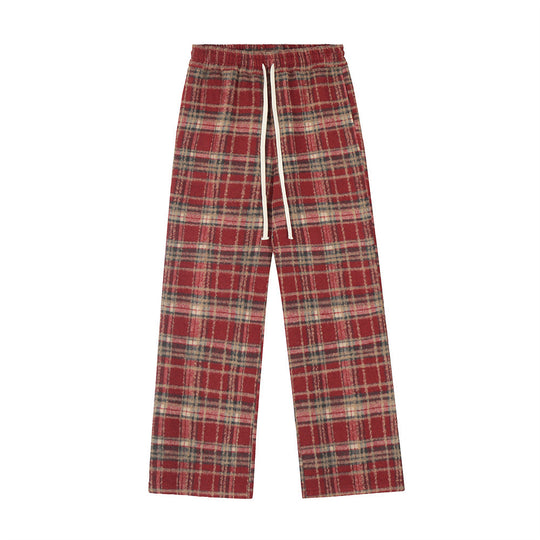 Fashion Personality Plaid Casual Trousers Men