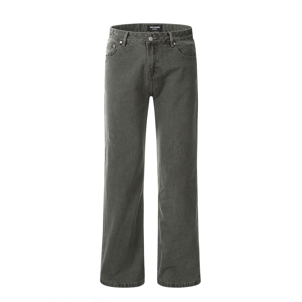 Worn Denim Straight-leg Trousers Men