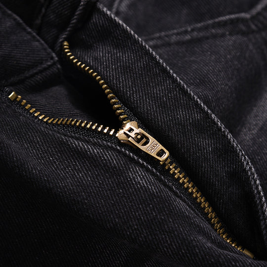 Distressed Wide Leg Denim Trousers For Men