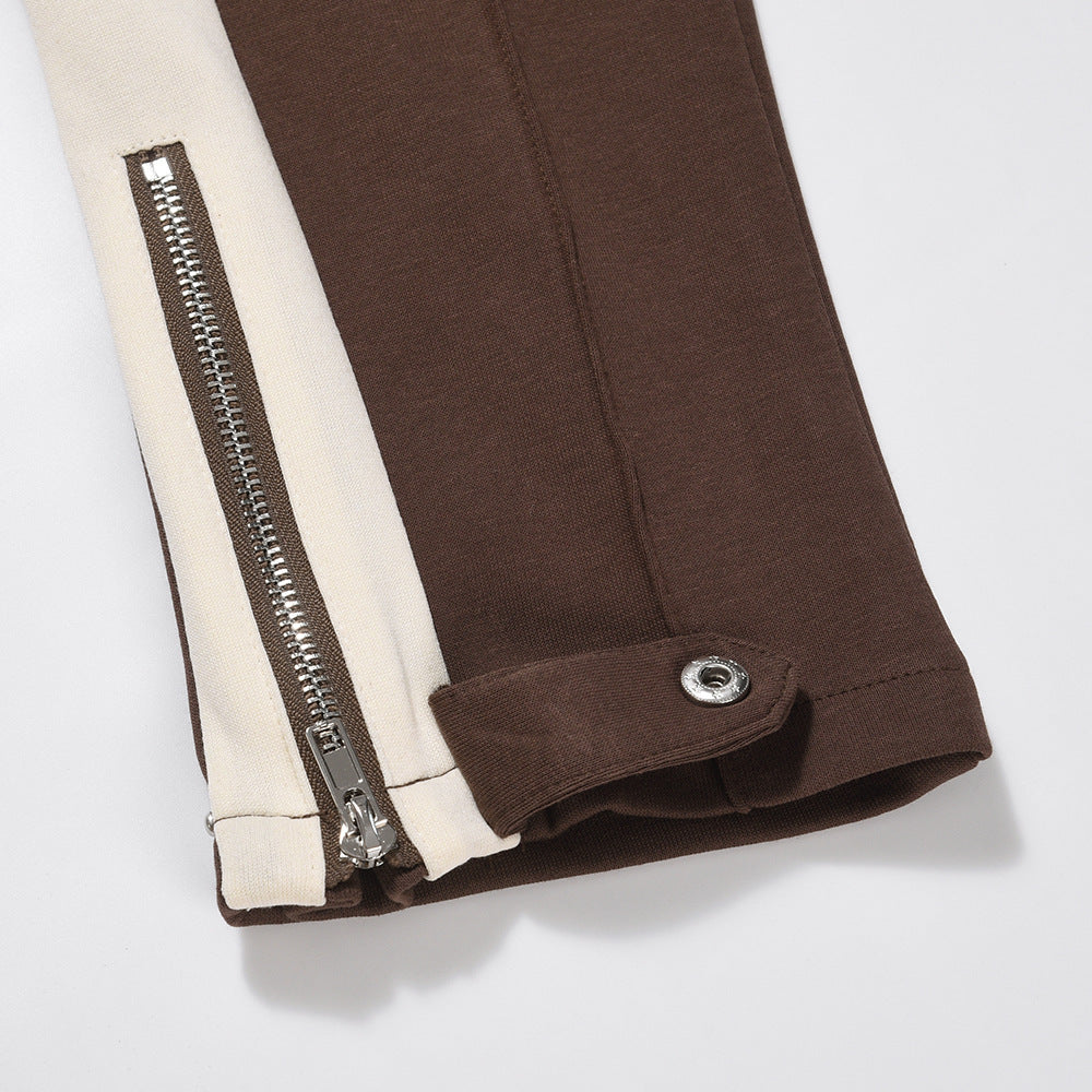 Fashion Stitching Casual Wide-leg Trousers Men