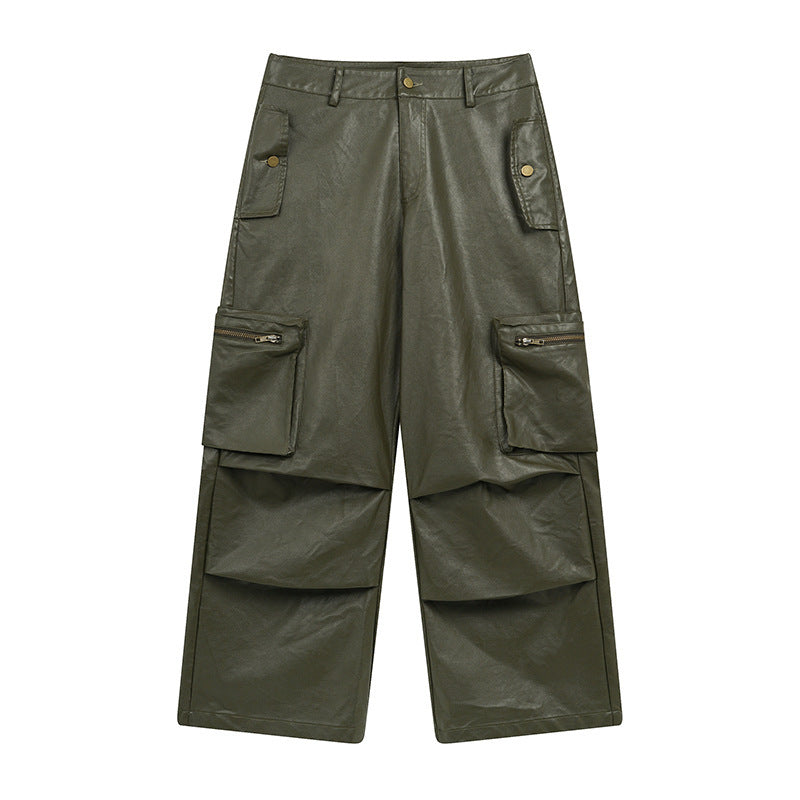 Tooling PU Leather Trousers For Men And Women