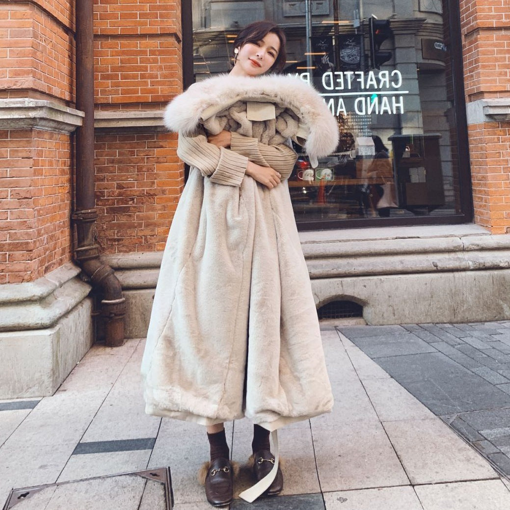 Temperament Lapel Waist Belt Inner Thickening Tooling Padded Jacket Women