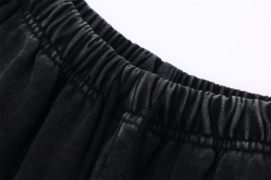 Distressed Washed Water Worn Loose Shorts For Men Retro