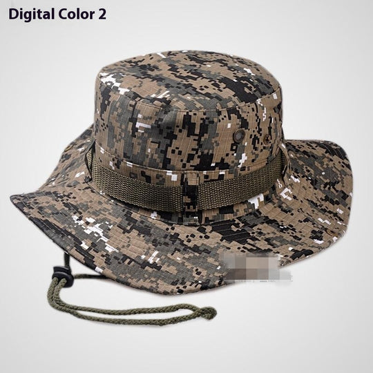 Boonie Hat Beige Broad-brimmed Hat Checked Cloth Men Women Mountaineering Outdoor Double-sided