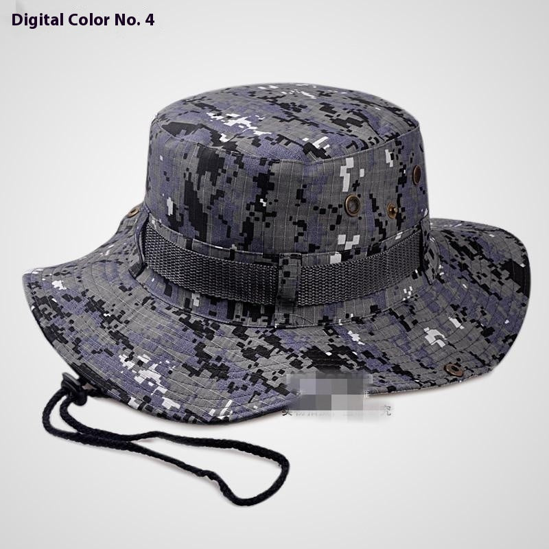 Boonie Hat Beige Broad-brimmed Hat Checked Cloth Men Women Mountaineering Outdoor Double-sided