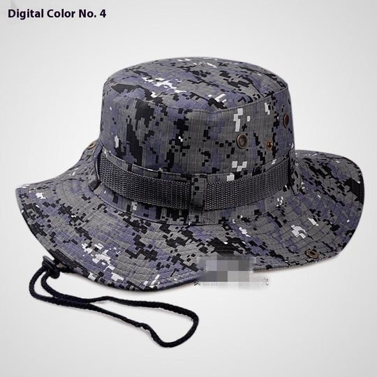 Boonie Hat Beige Broad-brimmed Hat Checked Cloth Men Women Mountaineering Outdoor Double-sided