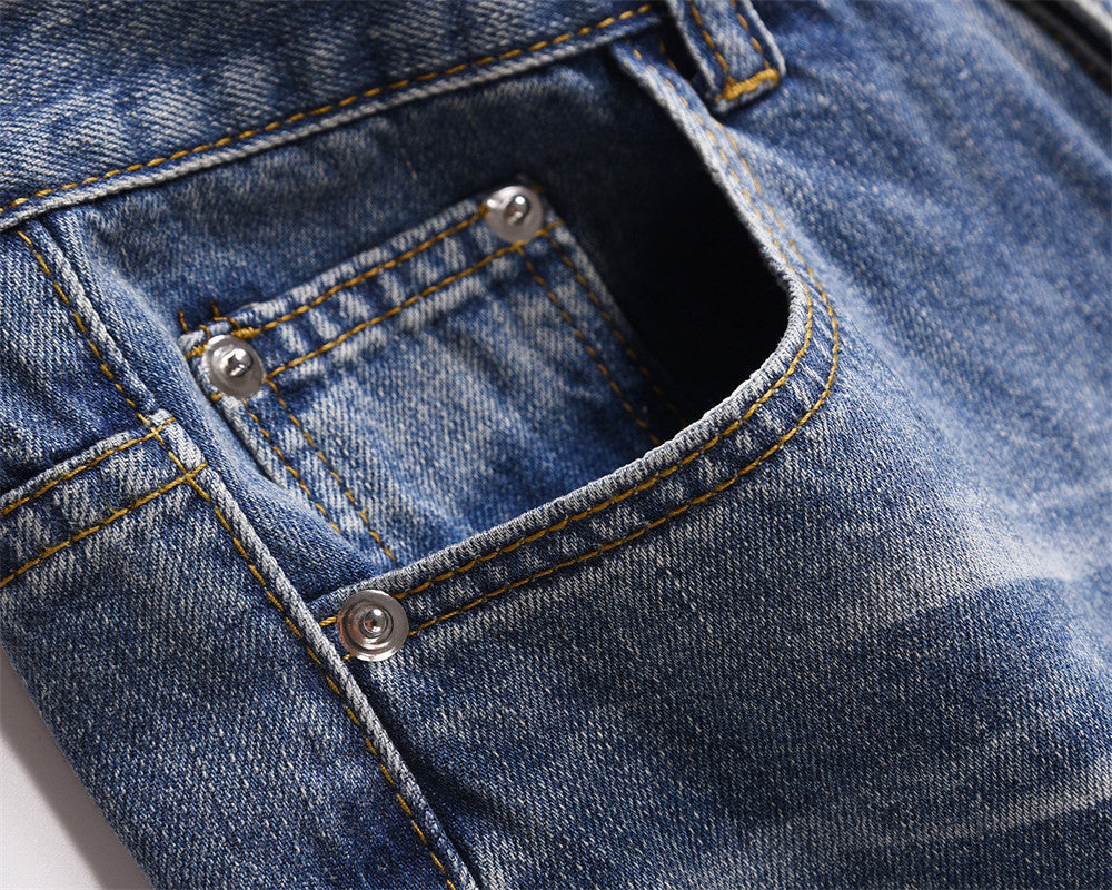 Fashion Wide-leg Denim Trousers For Men