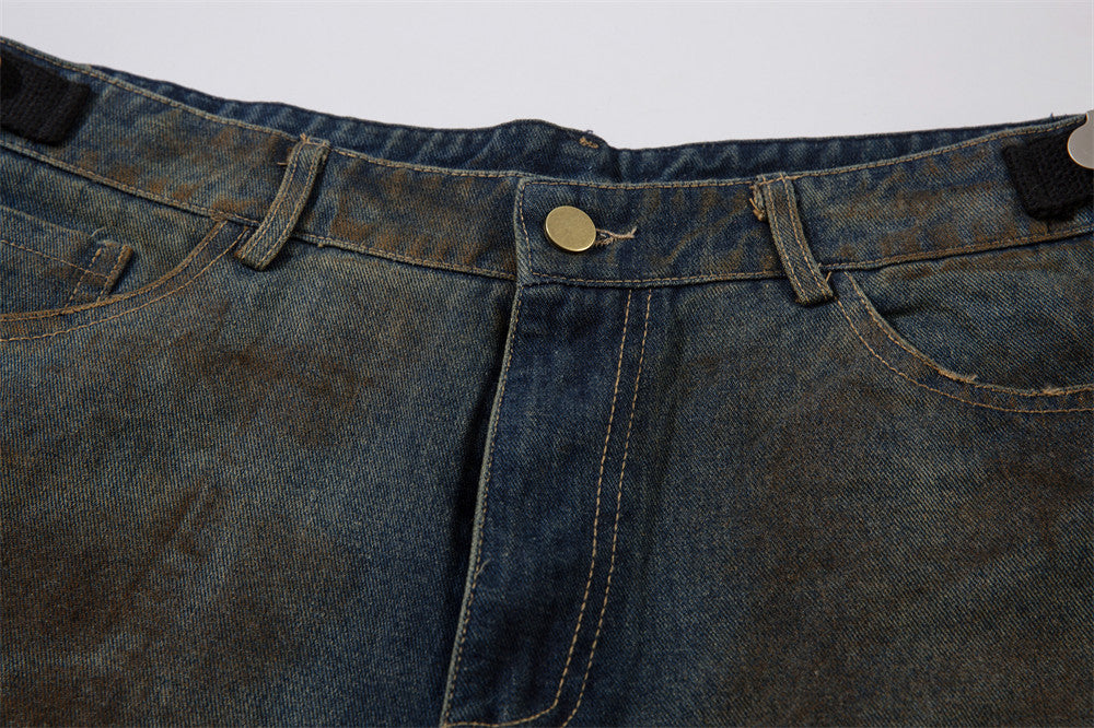 Heavy Industry Old And Dirty Denim Shorts Men