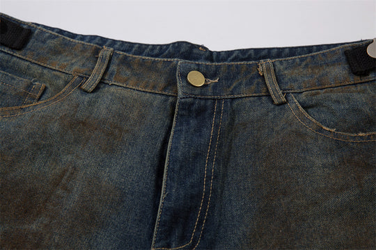 Heavy Industry Old And Dirty Denim Shorts Men