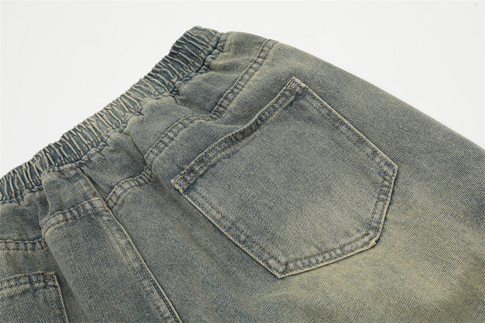 Fashion Tie Personality Denim Shorts Men