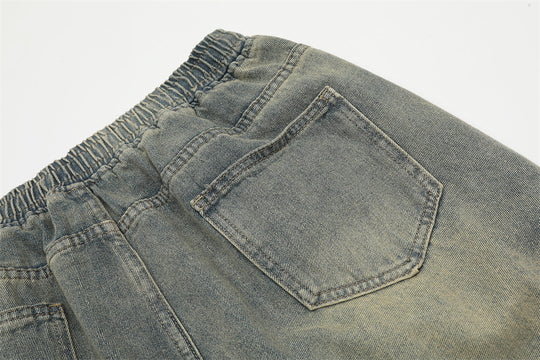 Fashion Tie Personality Denim Shorts Men