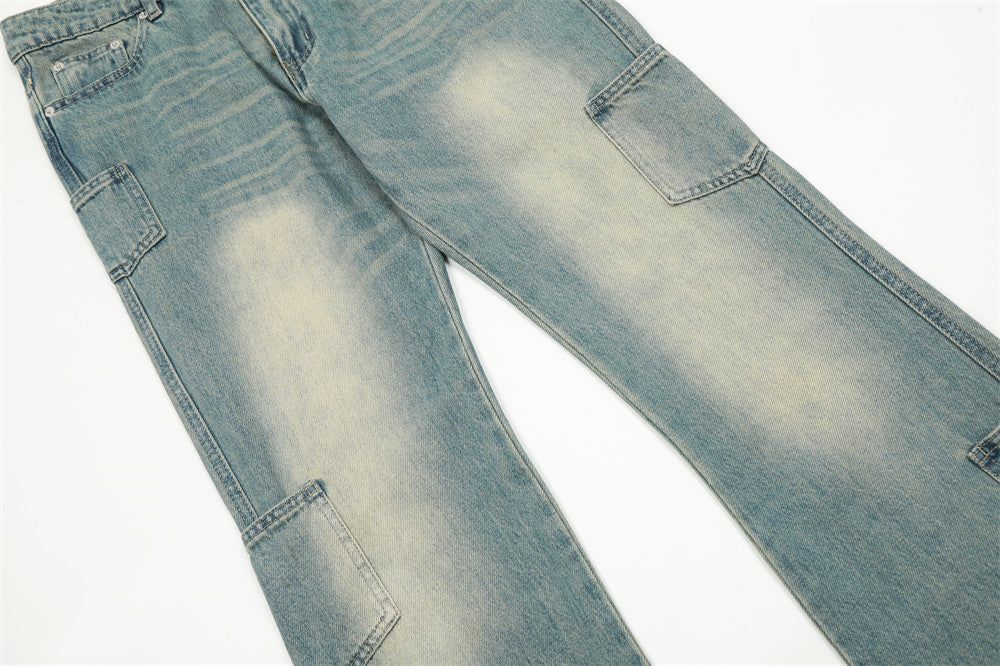 Fashion Personality Washing Denim Trousers Men