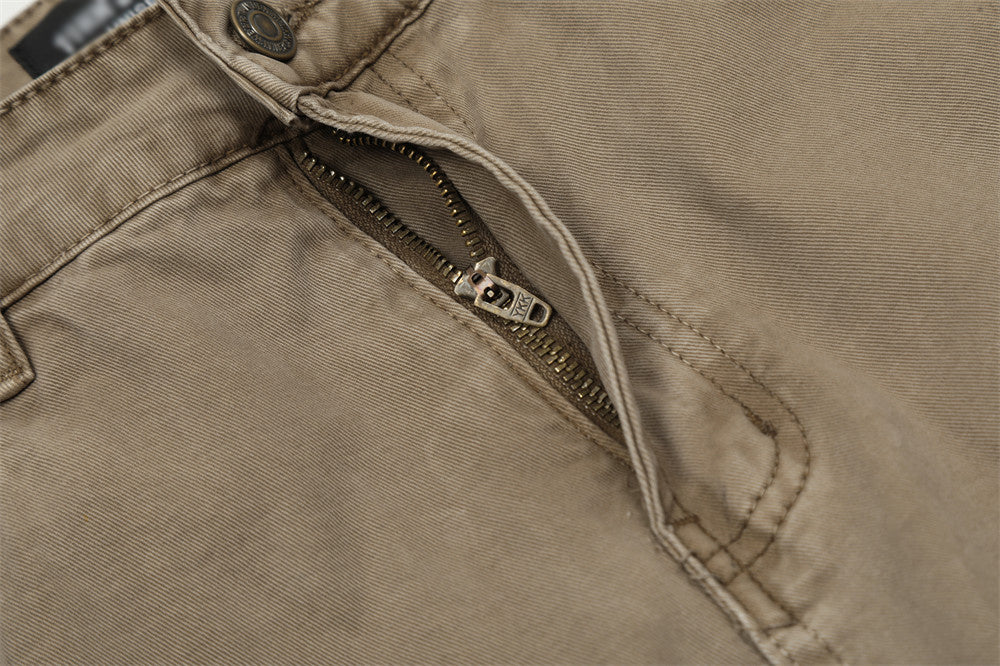 Washed Denim Straight-leg Trousers Men