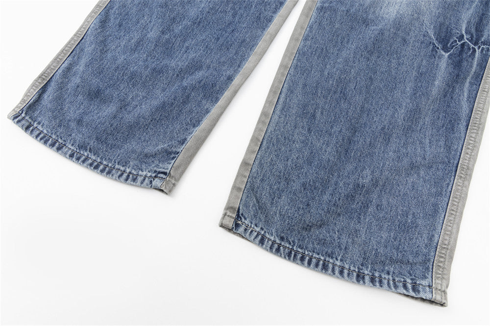 Fashion Men Loose Pockets Straight-leg Trousers