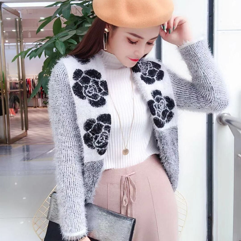 Fashion Imitation Mink Velvet Jacket Sweater Women Spring New Style