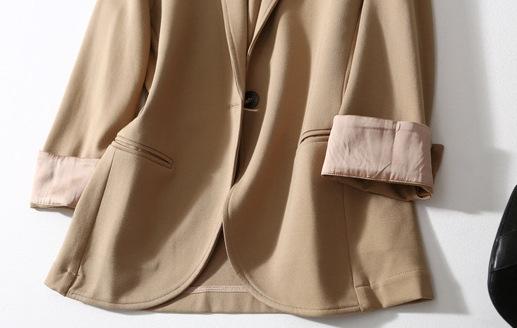 All-match Three-dimensional Cut One-button Small Suit Jacket Women