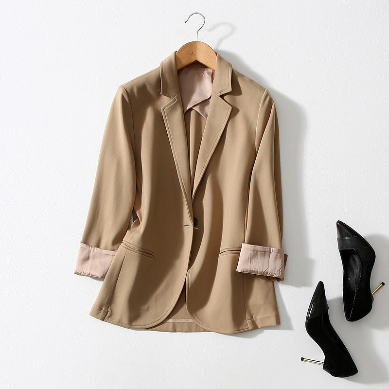 All-match Three-dimensional Cut One-button Small Suit Jacket Women
