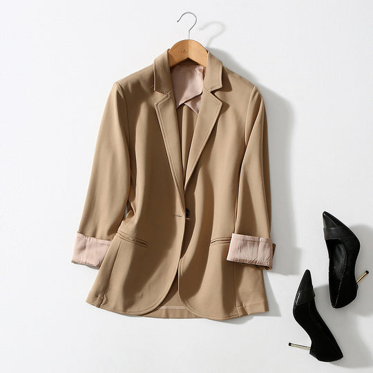 All-match Three-dimensional Cut One-button Small Suit Jacket Women