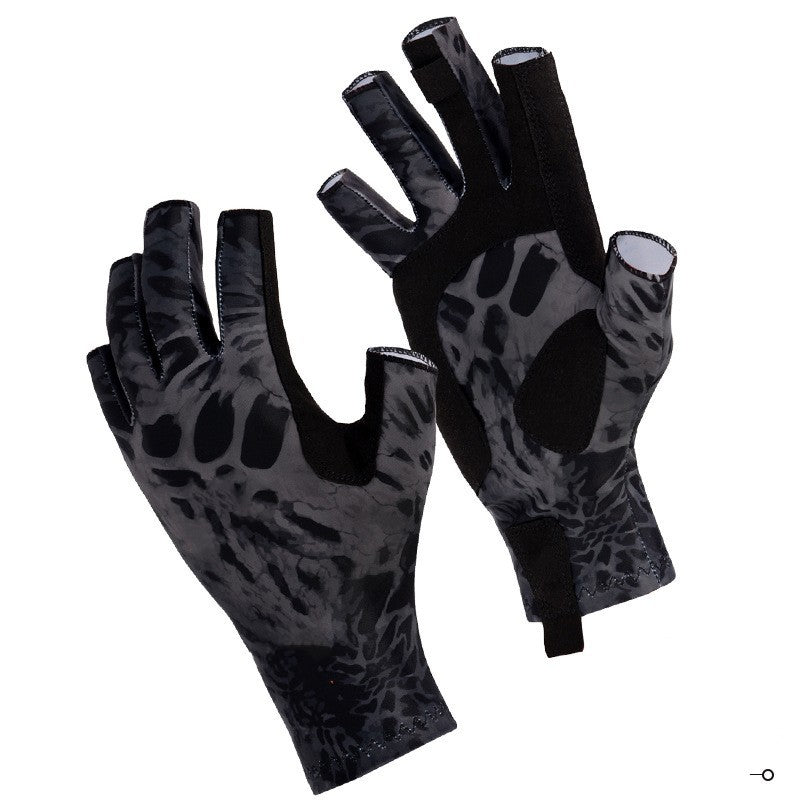 Fishing Gloves Exposed Five Fingers Breathable Non-slip Sunscreen Men