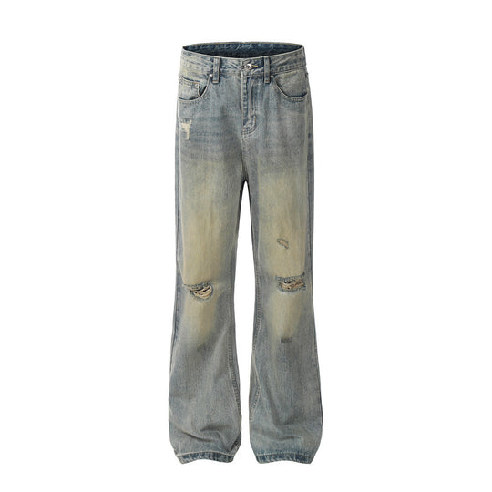 Fashion Holes Knee Denim Trousers Men