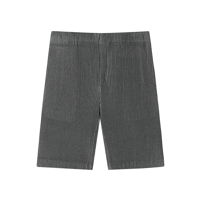 Thin Loose Casual Pants Pleated Elastic Waist Shorts For Men