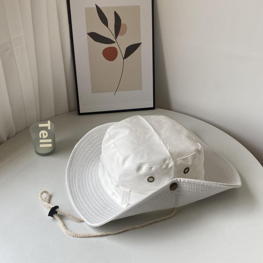 Boonie Hat Beige Broad-brimmed Hat Checked Cloth Men Women Mountaineering Outdoor Double-sided