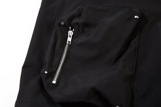 Functional Pocket Zipper Straight Shorts Men