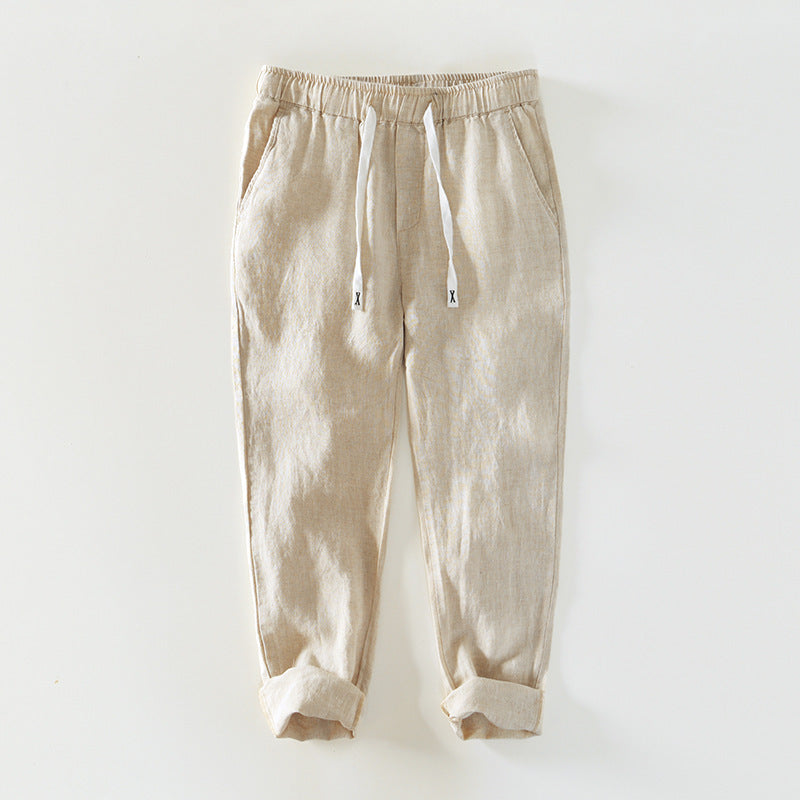 Fashion Linen Leisure Trousers Men