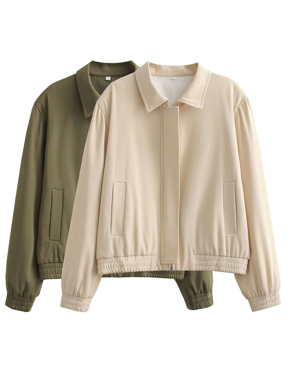 Spring New European And American Style Women's Zipper Lapel Jacket Women