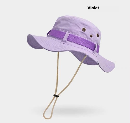 Boonie Hat Beige Broad-brimmed Hat Checked Cloth Men Women Mountaineering Outdoor Double-sided